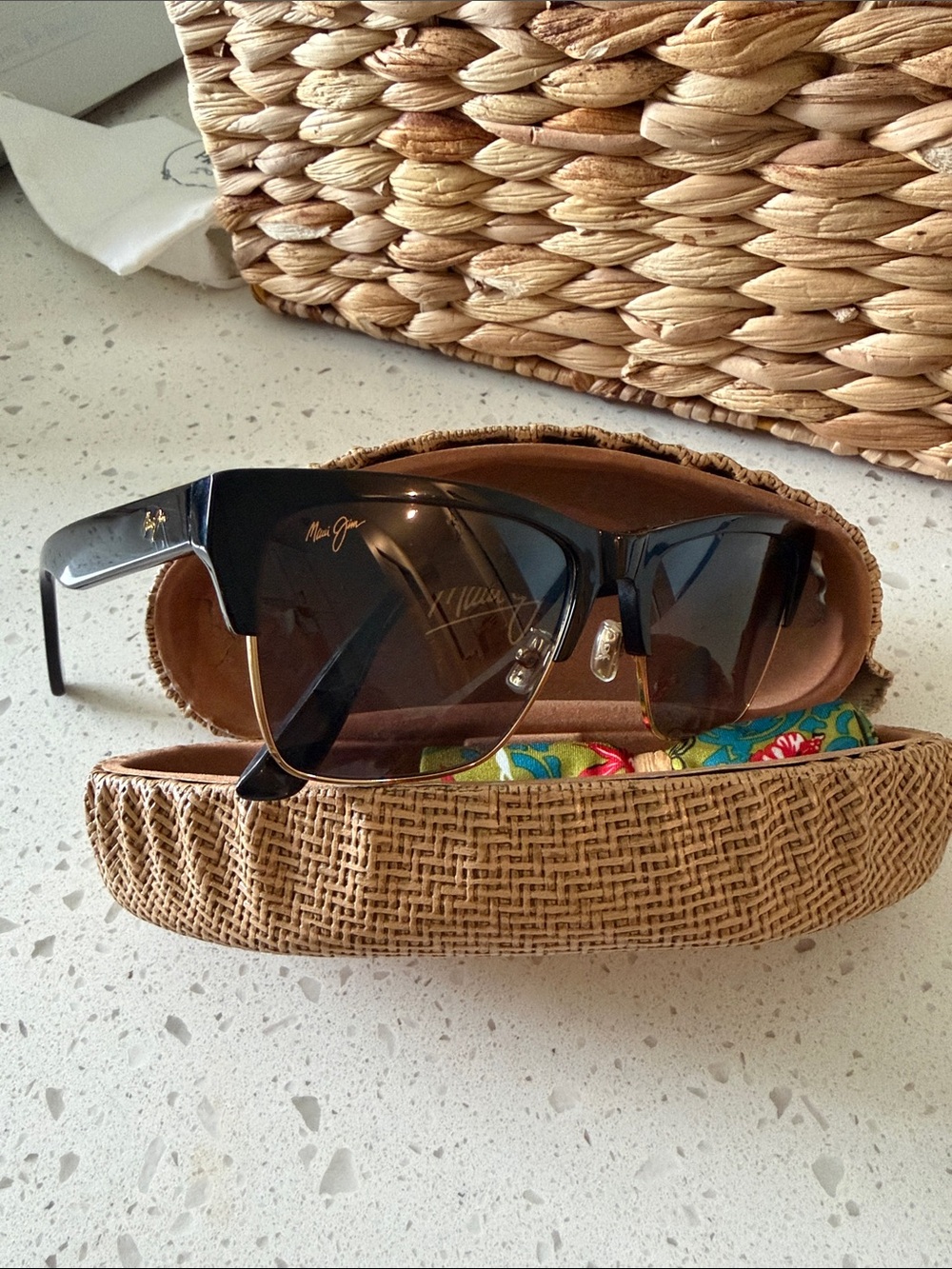 Maui Jim Black and Black Gradient Lens Sunglasses